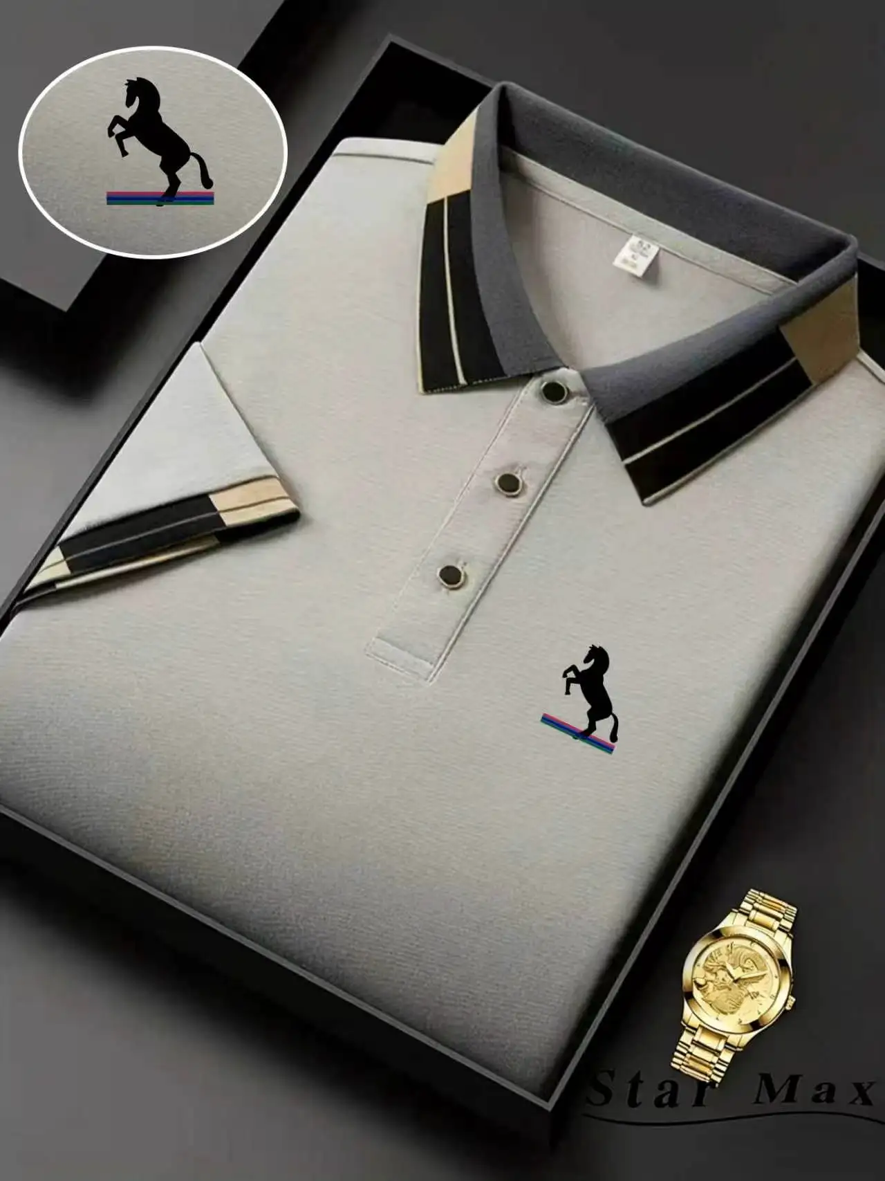 Men's Embroidered Polo Shirt - Image 2
