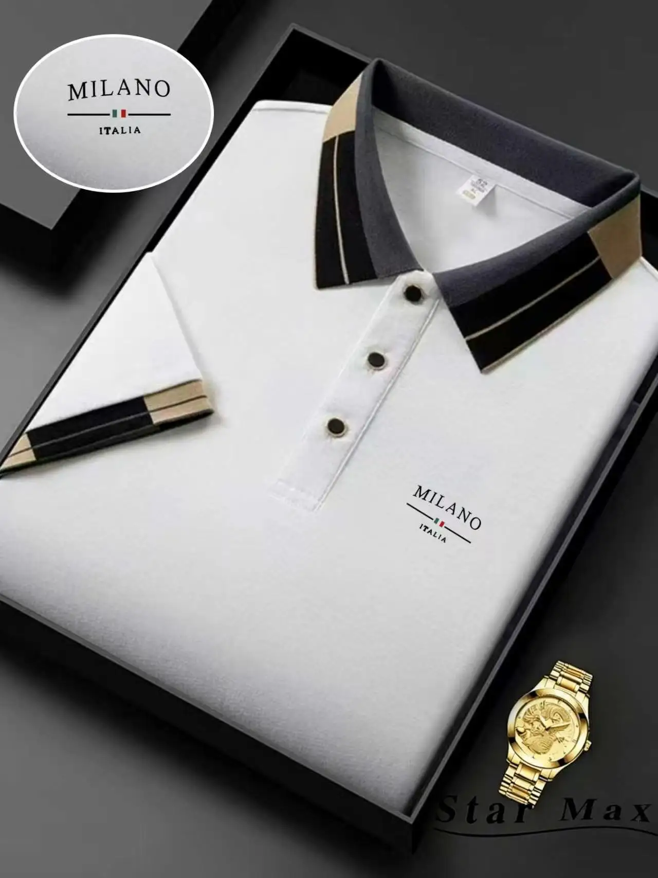Men's Embroidered Polo Shirt - Image 3